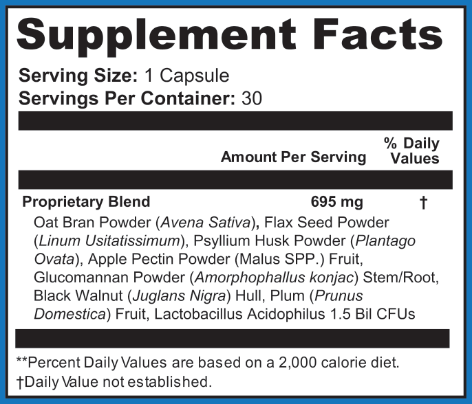 Supplement Facts for Jelly Cleanse